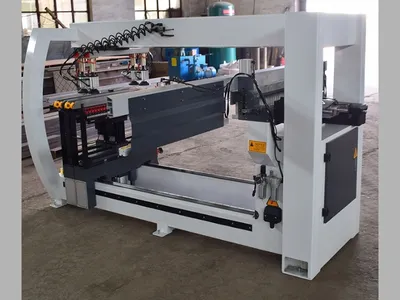 Multi-boring machine drilling precision holes in panels at Wudiqa factory