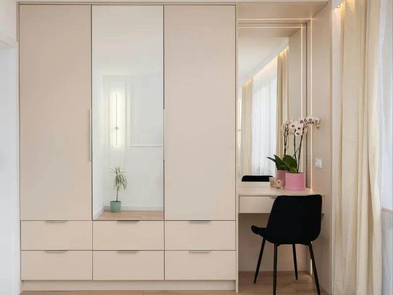 Maximize your bedroom and living space with our custom-built wardrobes. From sliding door wardrobes to walk-in closets, every piece is designed for your specific space and manufactured with factory-grade precision.